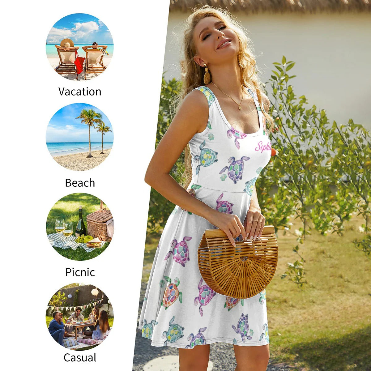 Love Turtles - Personalized Sleeveless Dress