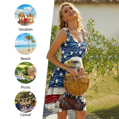 God Bless America - Personalized Sleeveless Dress