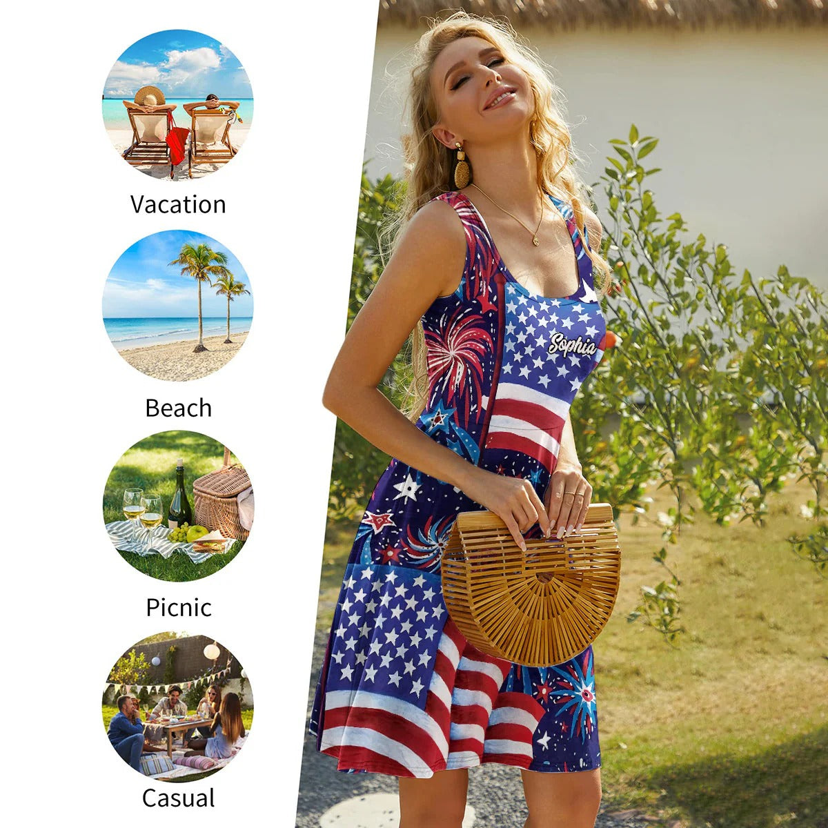 American Woman - Personalized Sleeveless Dress