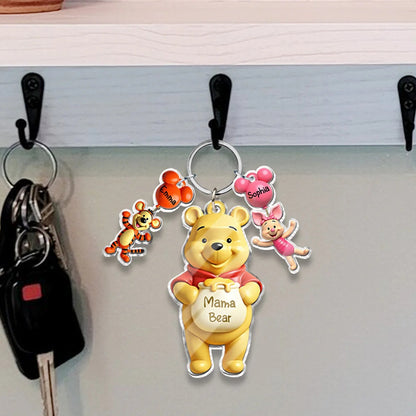 Mama Bear - Personalized Mouse Keychain with Charms