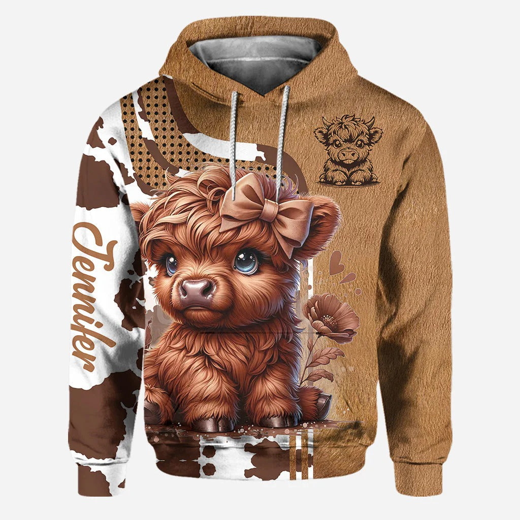 Personalized Sweetie - Highland Cow Hoodie and Leggings