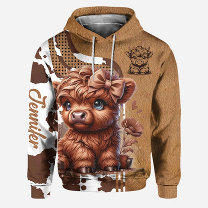 Personalized Sweetie - Highland Cow Hoodie and Leggings