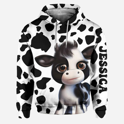 Personalized Moody Baby Cow - Highland Cow Hoodie and Leggings