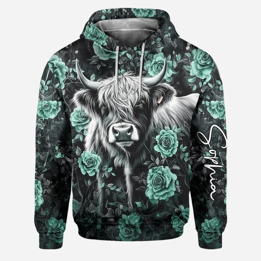 Personalized Purple Cow - Highland Cow Hoodie and Leggings