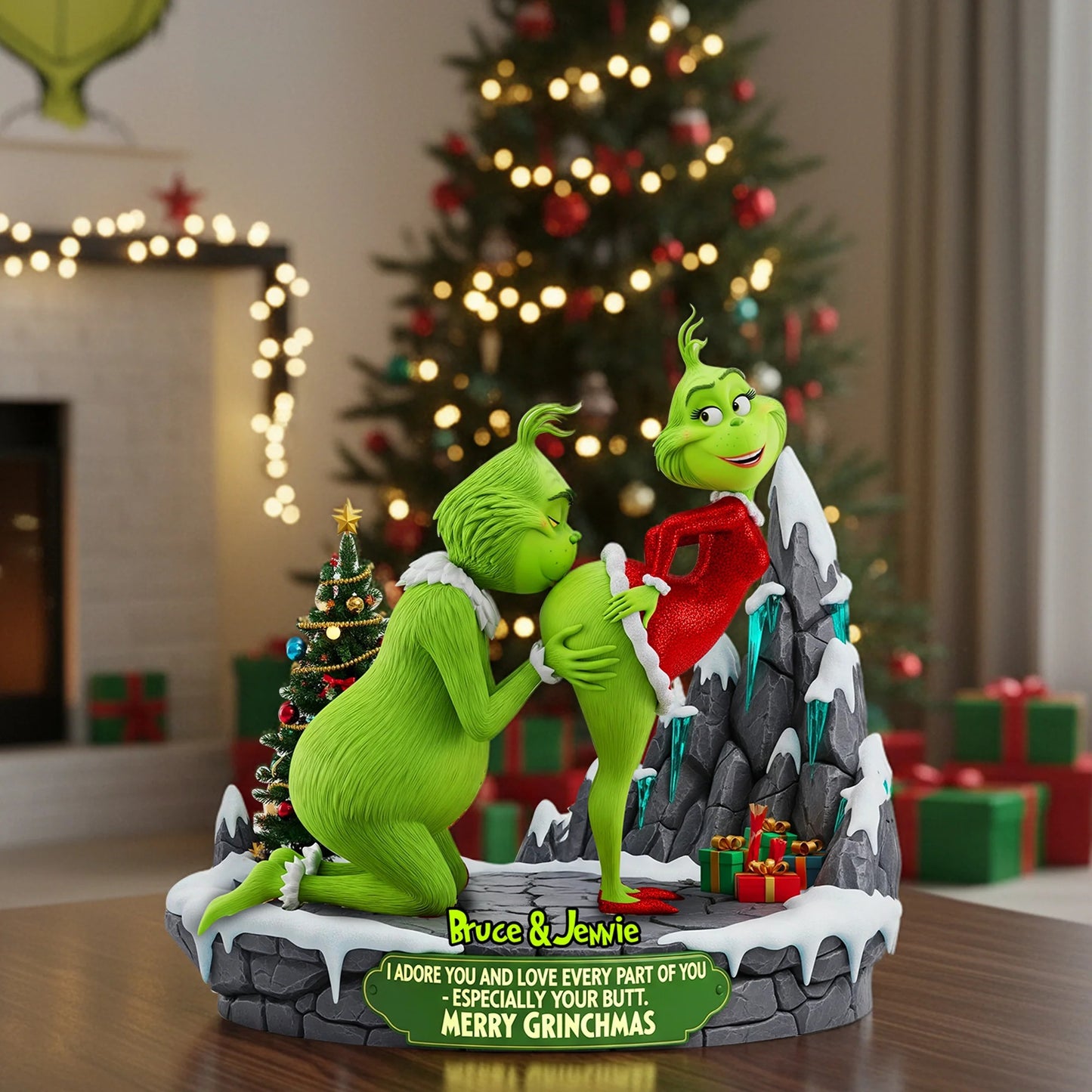Funny Green Monsters - Personalized Couple Acrylic Plaque