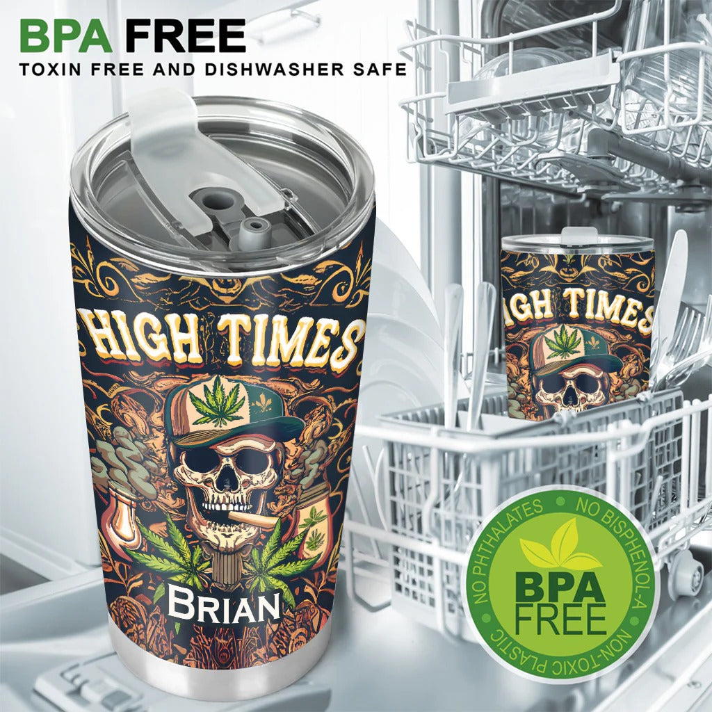 High Times Skull 420 Tumbler, Personalized Weed Tumbler