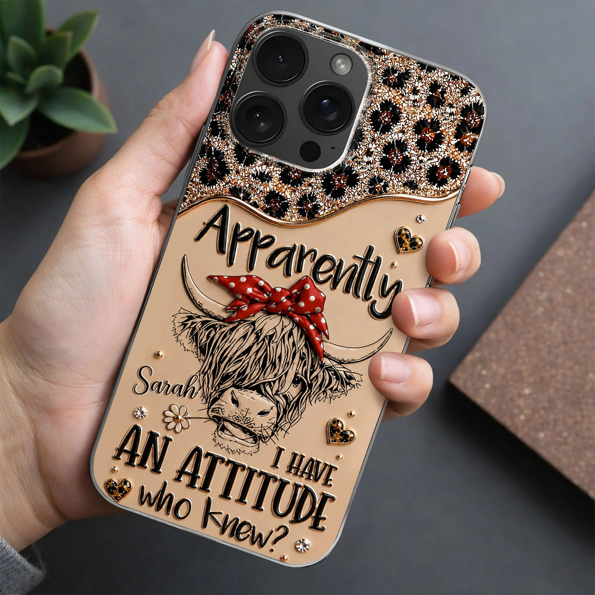Apparently I Have An Attitude, Personalized Clear Phone Case, Gift For Her