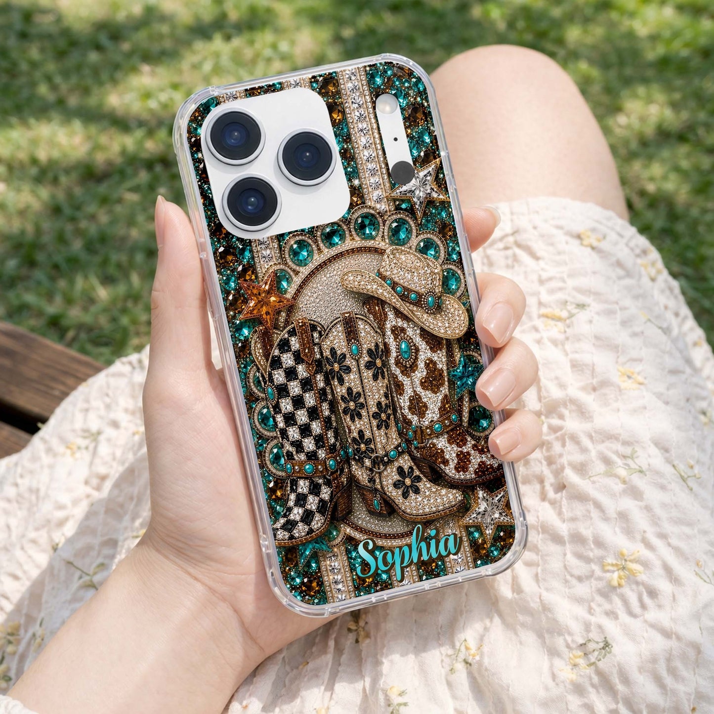 Western Spirit Cowgirl Boots, Personalized Clear Phone Case, Gift For Her