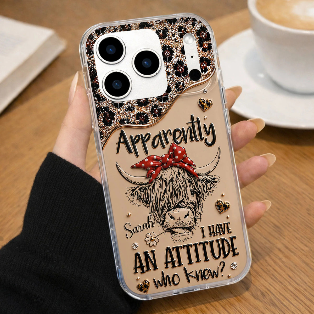 Apparently I Have An Attitude, Personalized Clear Phone Case, Gift For Her