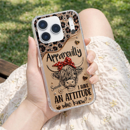 Apparently I Have An Attitude, Personalized Clear Phone Case, Gift For Her