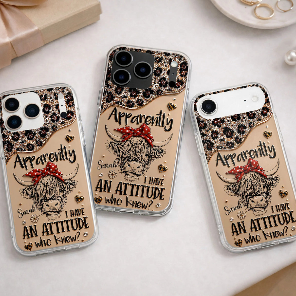Apparently I Have An Attitude, Personalized Clear Phone Case, Gift For Her