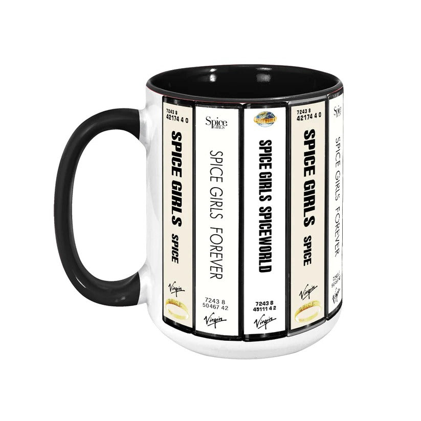 Spice Girls Albums Cassette Collection Retro Accent Mug