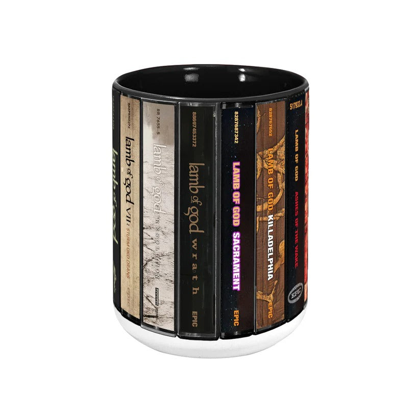 Lamb of God Albums Cassette Collection Retro Accent Mug