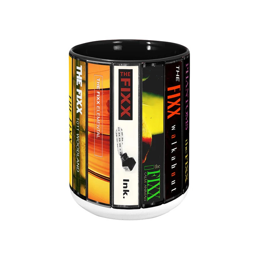The Fixx Albums Cassette Collection Retro Accent Mug