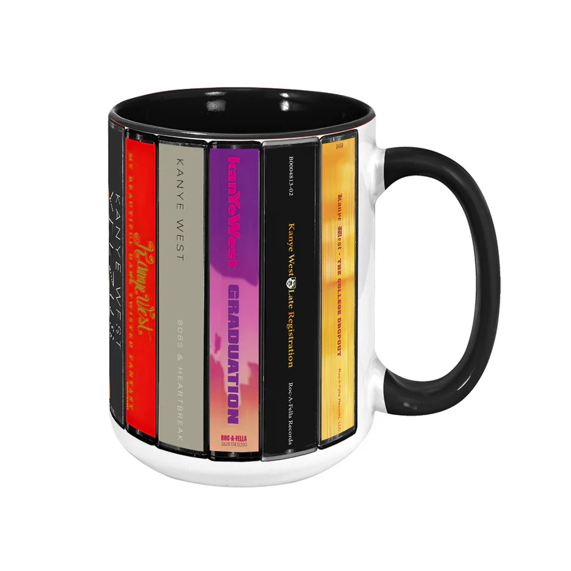 Kanye West Albums Cassette Collection Retro Accent Mug