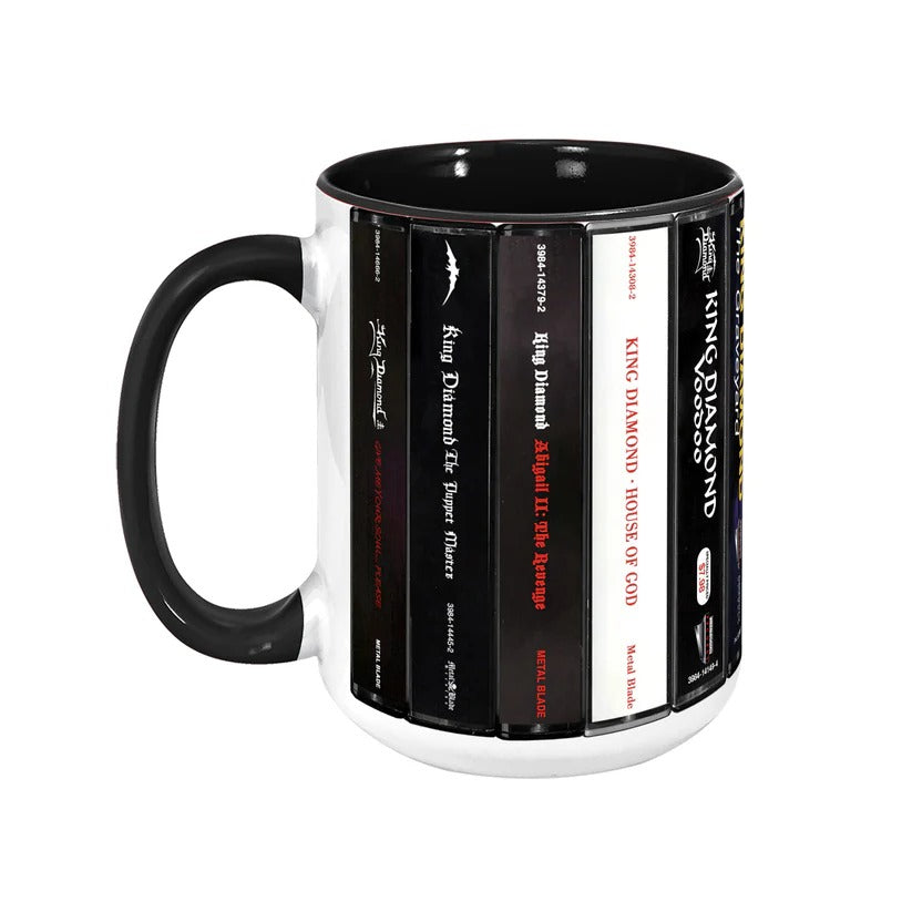 King Diamond Albums Cassette Collection Retro Accent Mug