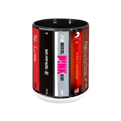 P!nk Albums Cassette Collection Retro Accent Mug