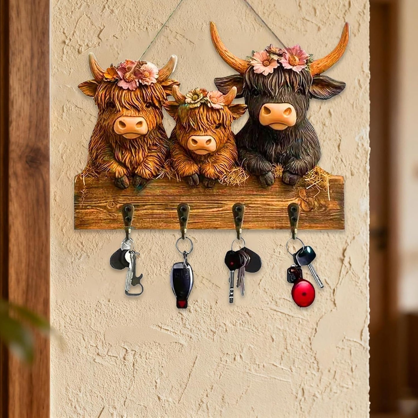 Cute Highland Cow -  Custom Shaped Key Rack