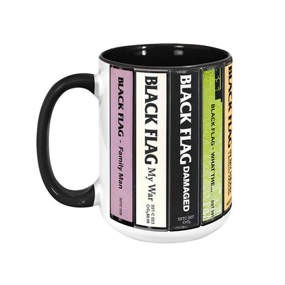 Black Flag Albums Cassette Collection Retro Accent Mug