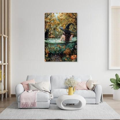 Witch Canvas, Witch Halloween Poster, Wall Decor