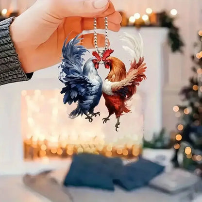Dual-Colored Rooster Acrylic Ornament - Gift For Chicken Lover's