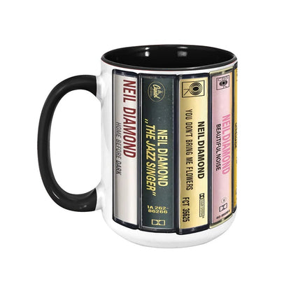 Neil Diamond Albums Cassette Retro Collection Accent Mug