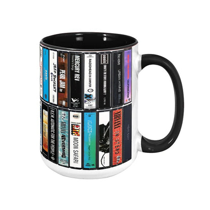 90s Music Albums Cassette Collection Retro Accent Mug
