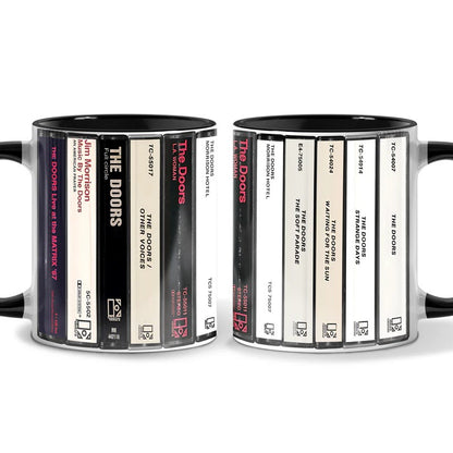 The Doors Albums Cassette Collection Retro Accent Mug
