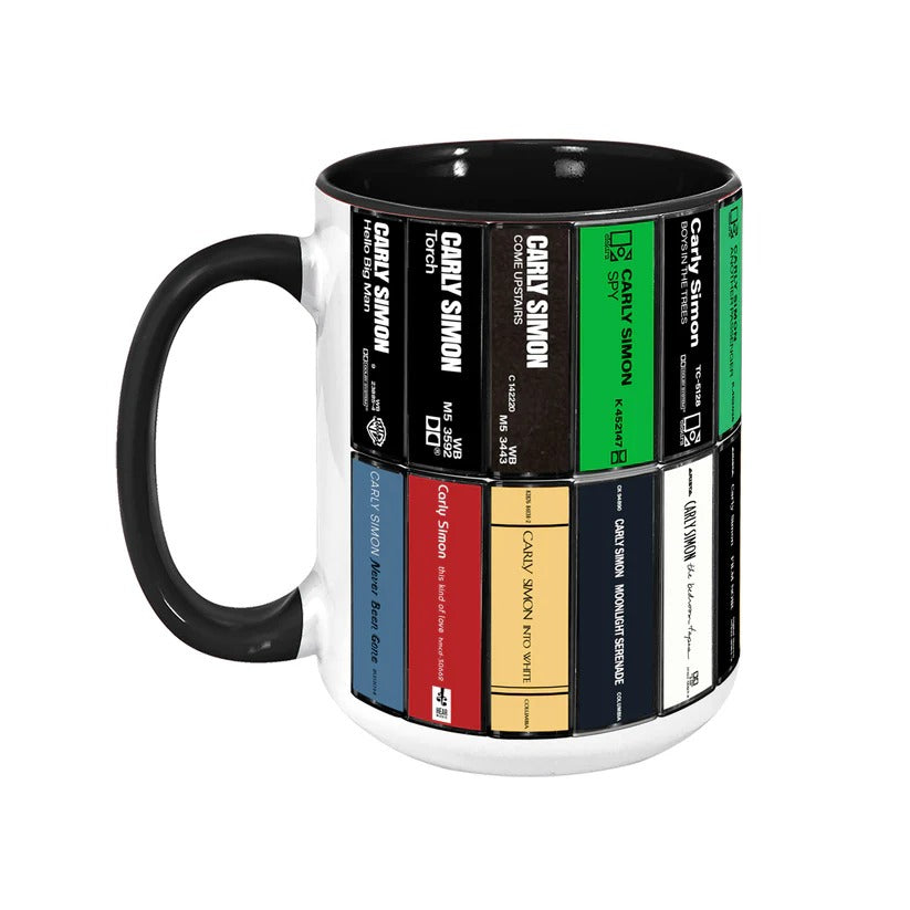 Carly Simon Albums Cassette Collection Retro Accent Mug