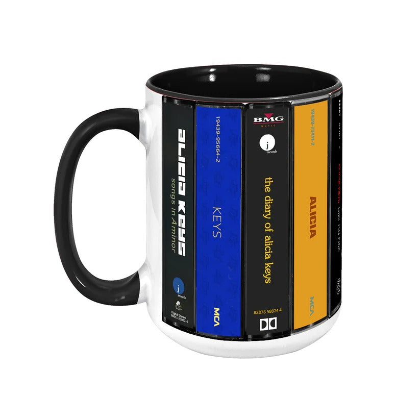 Alicia Keys Albums Cassette Collection Retro Accent Mug