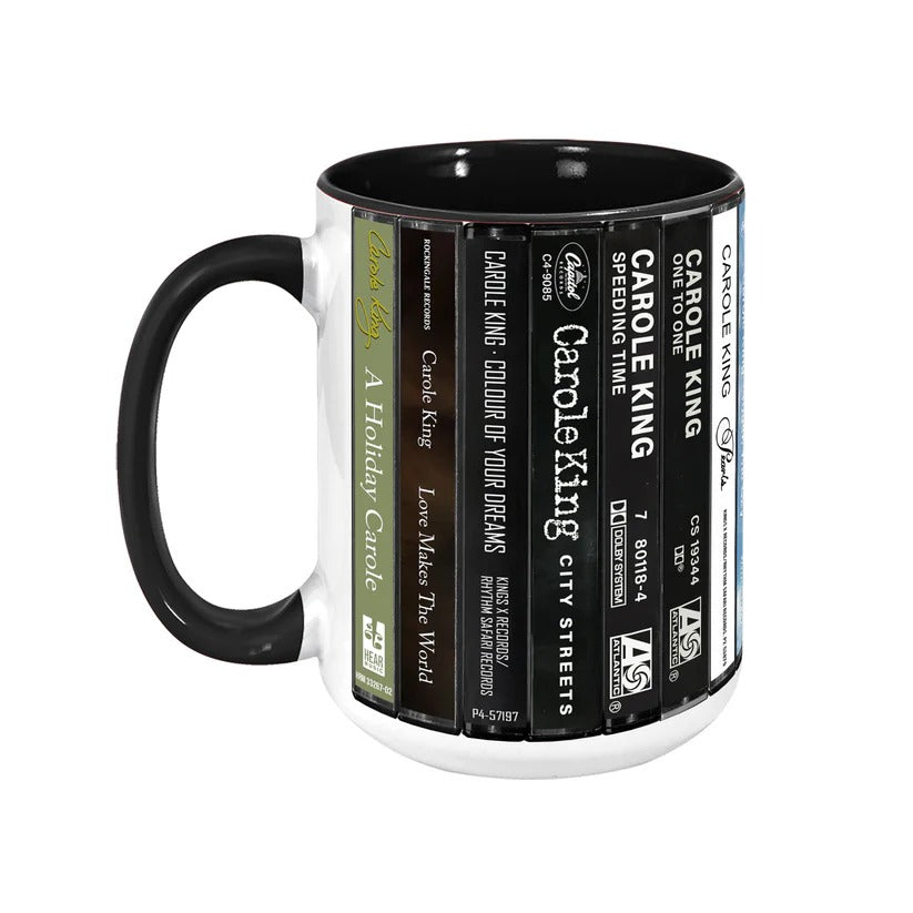 Carole King Albums Cassette Collection Retro Accent Mug