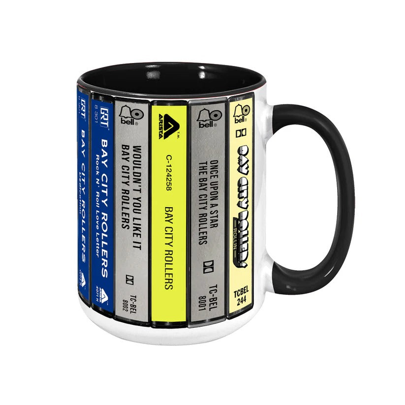 Bay City Rollers Albums Cassette Collection Retro Accent Mug