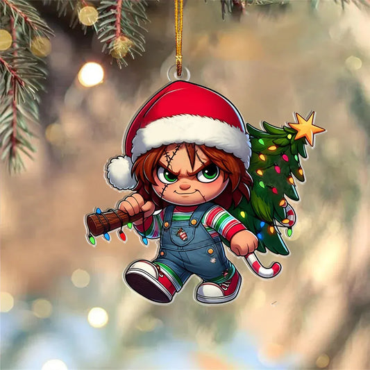 Funny Christmas Horror Christmas Ornament