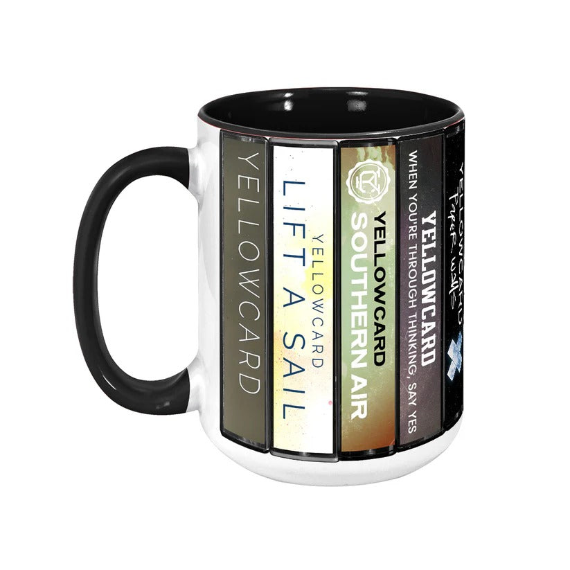 Yellowcard Albums Cassette Collection Retro Accent Mug