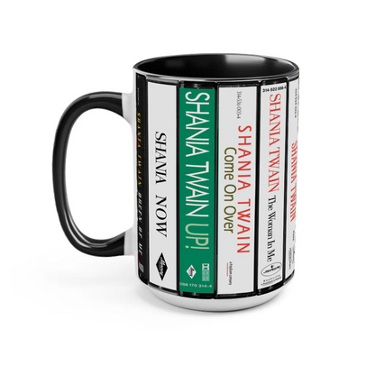 Shania Twain Albums Cassette Collection Retro Accent Mug