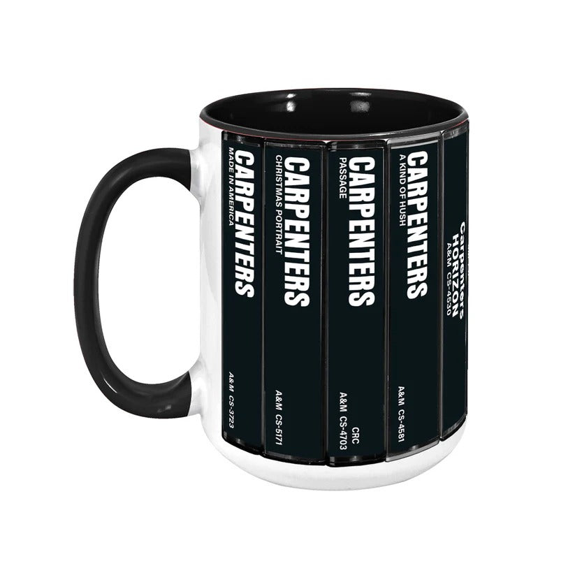 The Carpenters Albums Cassette Collection Retro Accent Mug