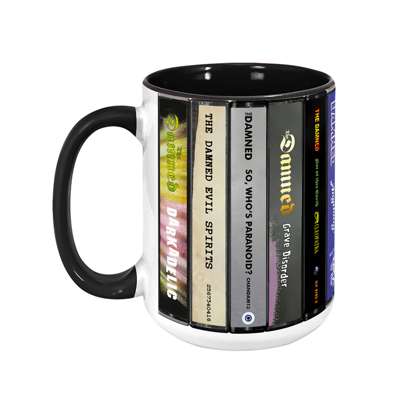 The Damned Albums Cassette Collection Retro Accent Mug
