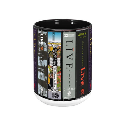 Live Albums Cassette Collection Retro Accent Mug