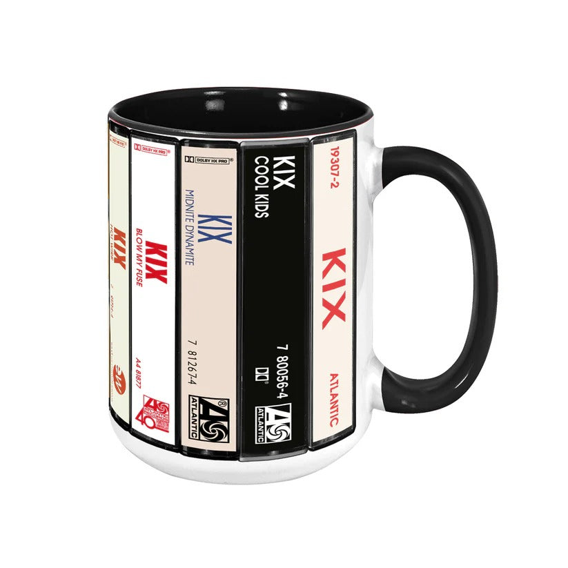 Kix Albums Cassette Collection Retro Accent Mug