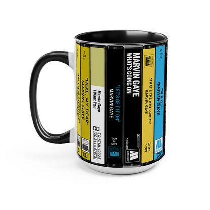 Marvin Gaye Albums Cassette Collection Retro Accent Mug