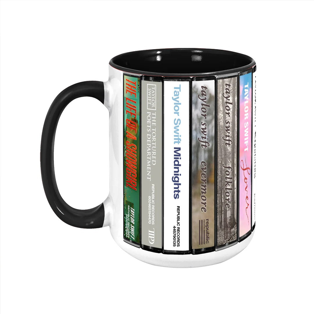 Taylor Swift Albums Cassette Collection Retro Accent Mug