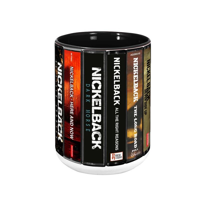 Nickelback Albums Cassette Collection Retro Accent Mug