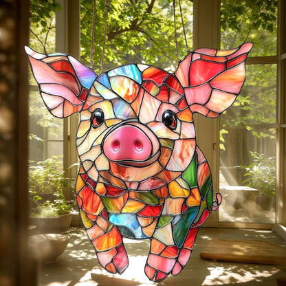 Colorful Pig Acrylic Window, Acrylic Window Hanging