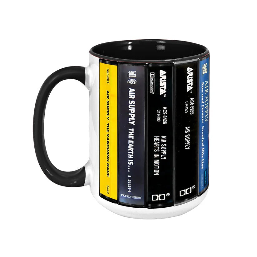 Air Supply Albums Cassette Collection Retro Accent Mug