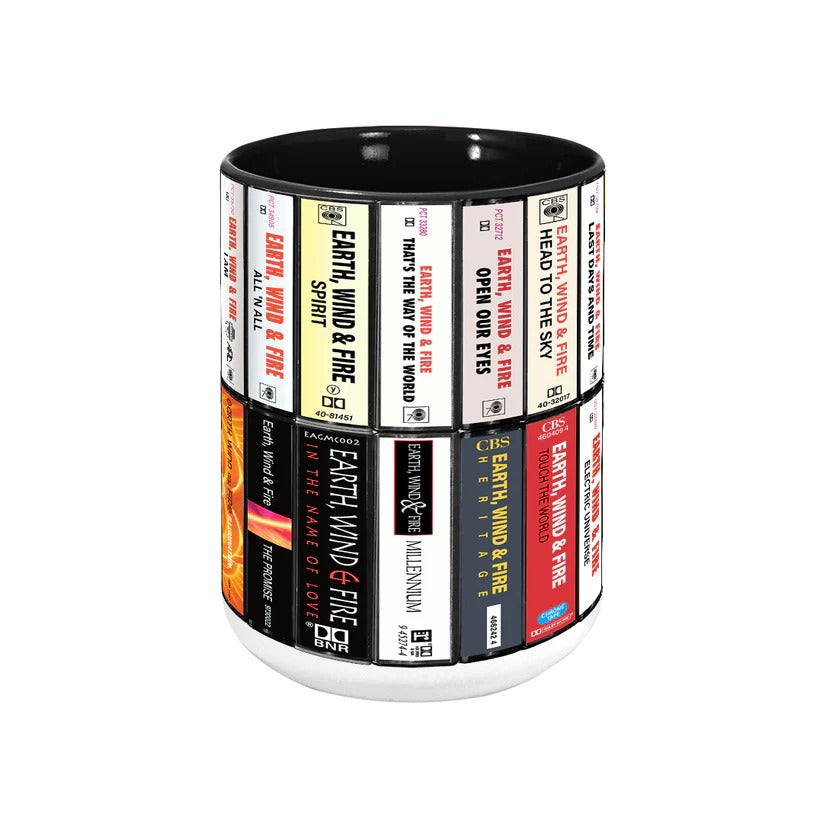 Earth, Wind & Fire Albums Cassette Collection Retro Accent Mug