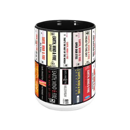 Earth, Wind & Fire Albums Cassette Collection Retro Accent Mug
