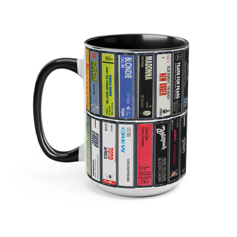 80s Singles Cassette Collection Retro Accent Mug