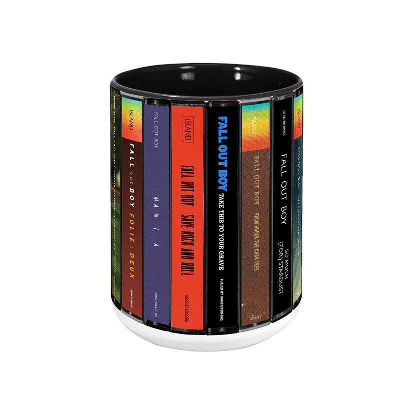 Fall Out Boy Albums Cassette Collection Retro Accent Mug