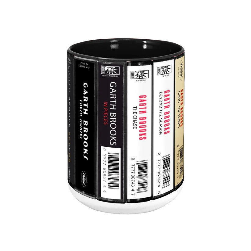 Garth Brooks Albums Cassette Retro Accent Mug