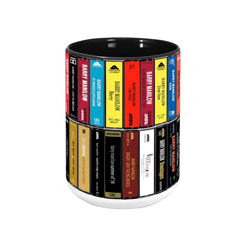 Barry Manilow Albums Cassette Collection Retro Accent Mug